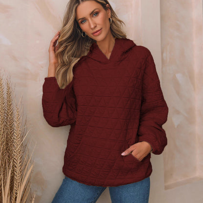 Women's Solid Color Hooded Sweater Regular Sleeve