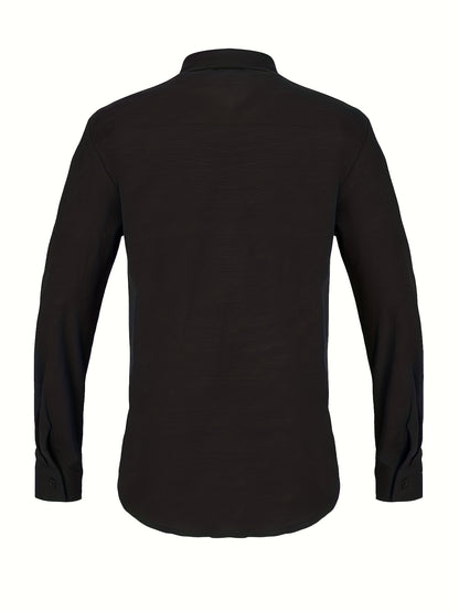 Loose Colored Lapel Long-sleeved Casual Men's Shirt For Teenagers