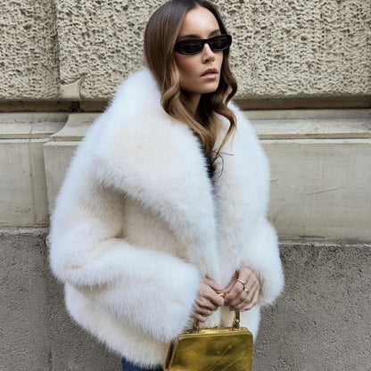 Faux Fur Coat Female Short Chic